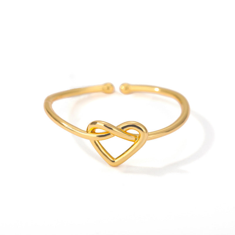 Heart‑Shaped Adjustable Stainless Steel Ring | 18K Gold‑Plated or Steel Minimalist Jewelry