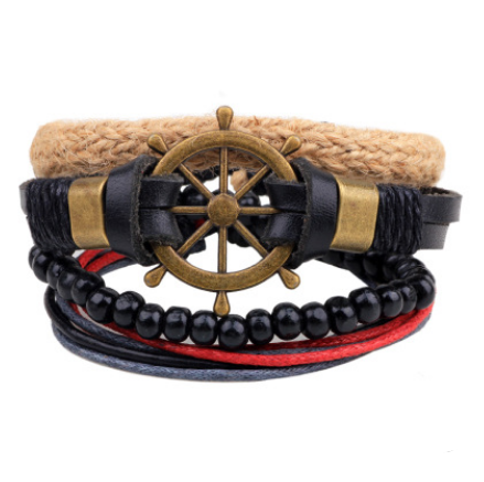 Multilayer Leather Rope Bracelet | Handmade Vintage Punk Unisex Adjustable Wristband