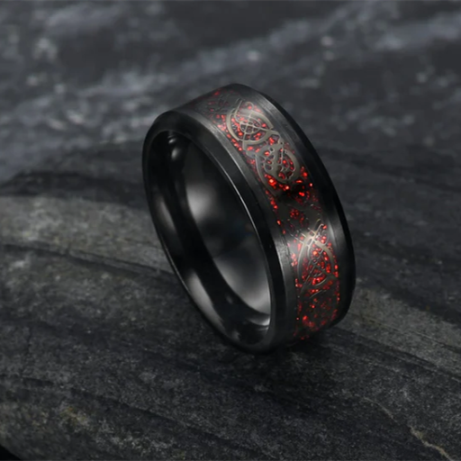 Basilisk Scale Titanium Steel Ring | Vintage Mythical Textured Band