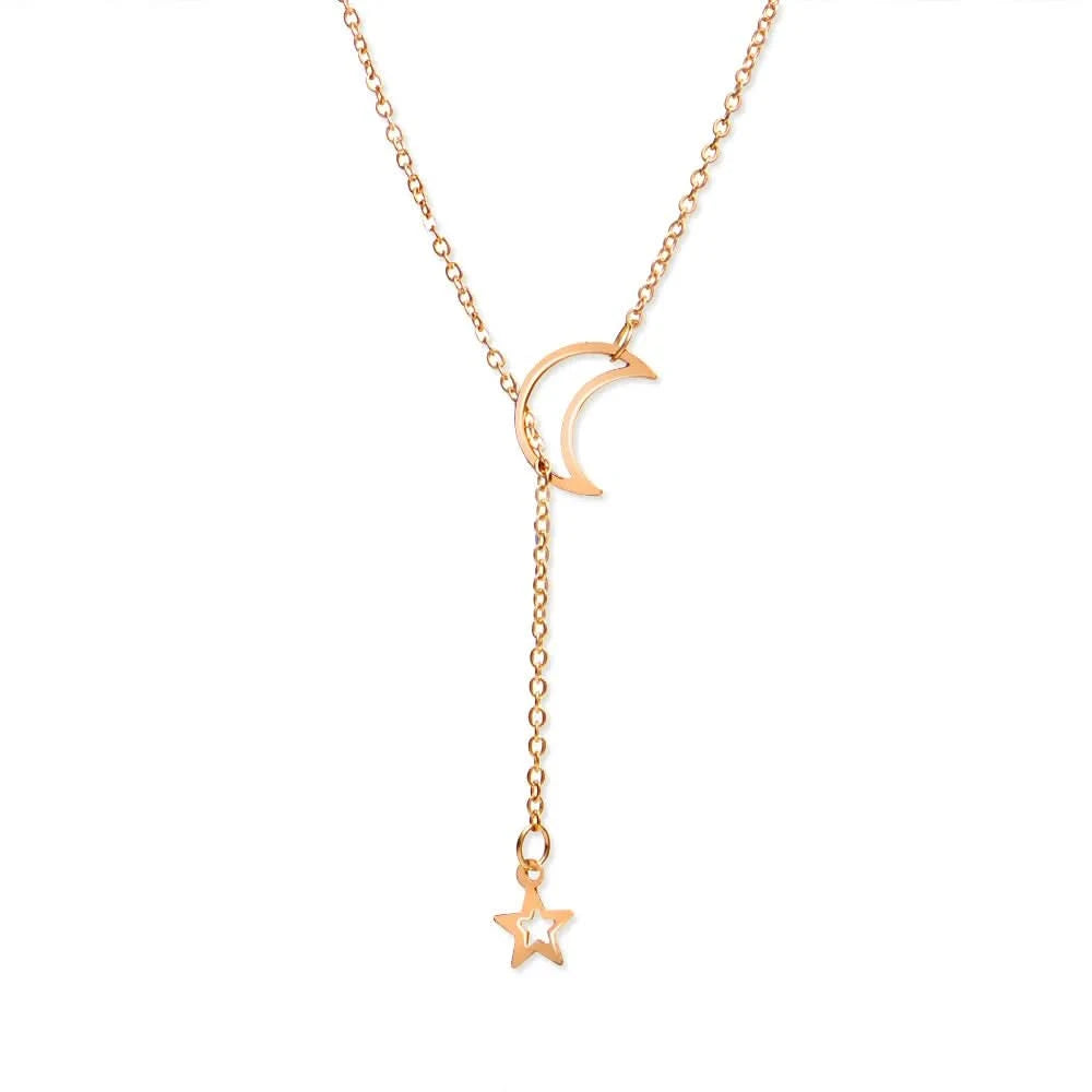 Lariat necklace side profile view