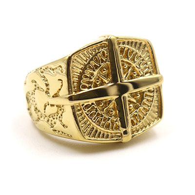 Nautical Signet Ring | Maritime Anchor & Compass Inspired Unisex Ocean Heritage Jewelry