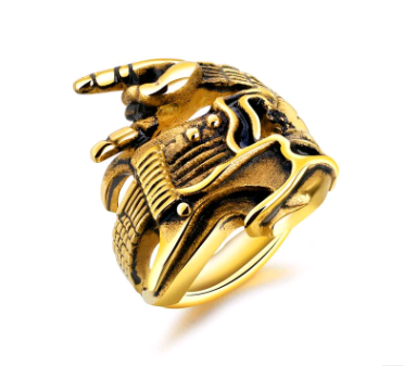 Skull & Guitar Titanium Steel Ring | Rock, Punk & Hip‑Hop Unisex Statement Jewelry