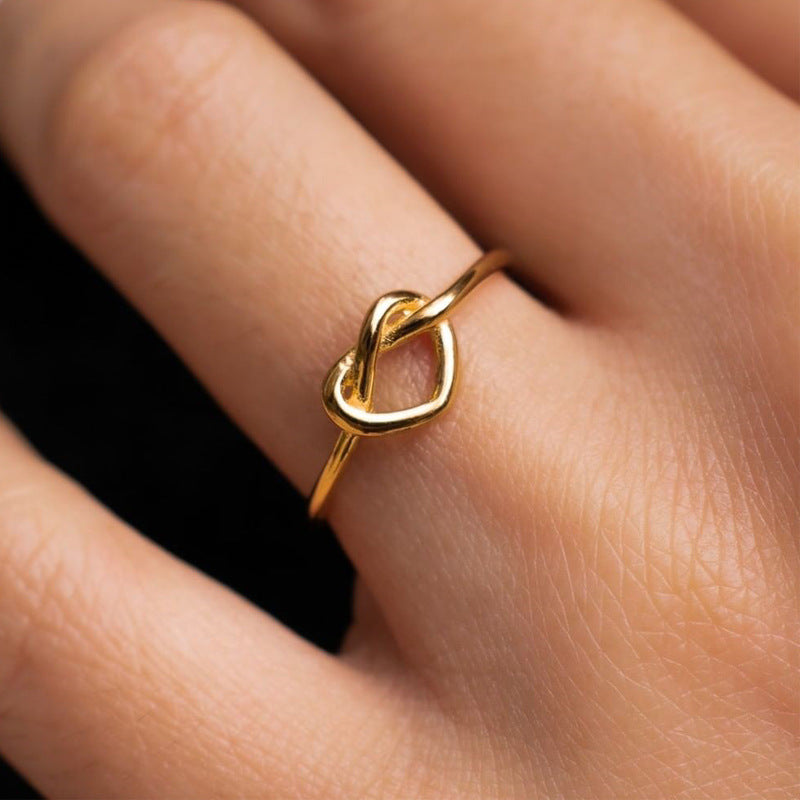 Heart‑Shaped Adjustable Stainless Steel Ring | 18K Gold‑Plated or Steel Minimalist Jewelry