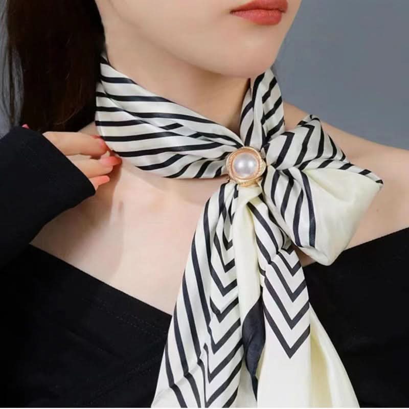 Elegant gold-tone scarf buckle rings — main view