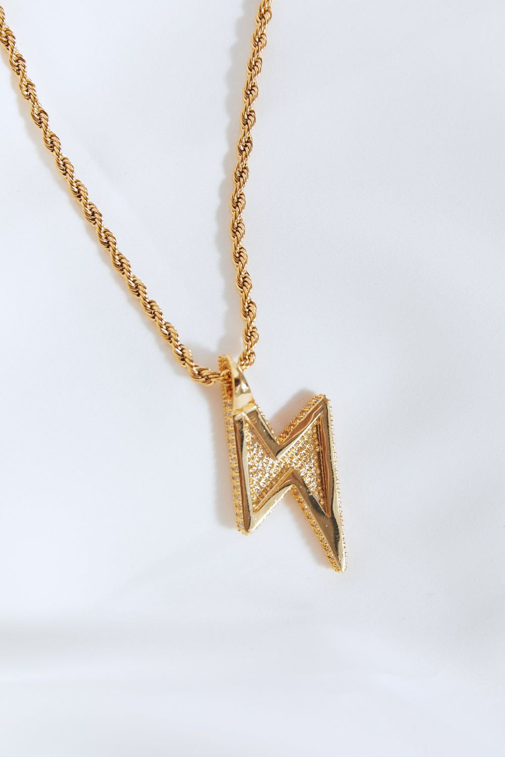 Lightning pendant styled with outfit