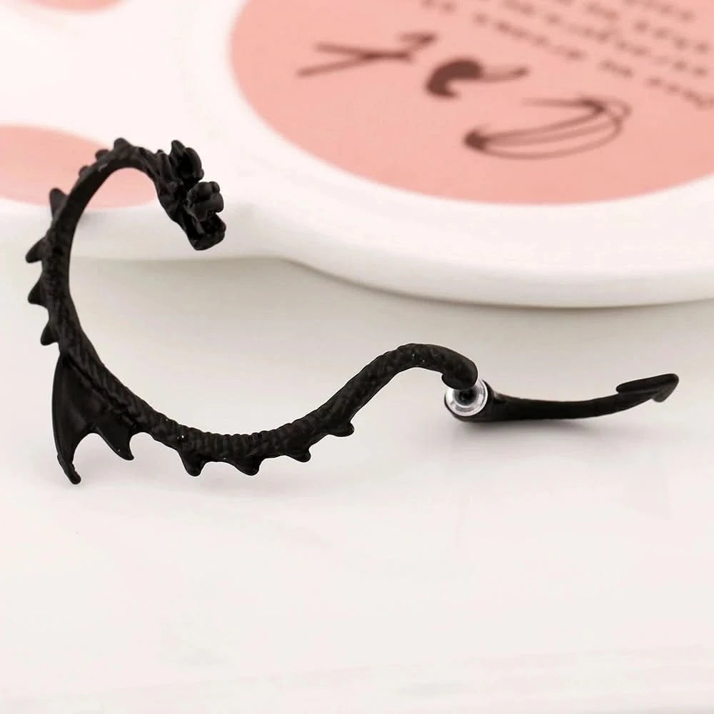 Gothic Dragon Clip Ear Cuff - Punk Rock Zinc Alloy Unisex No-Piercing Earring