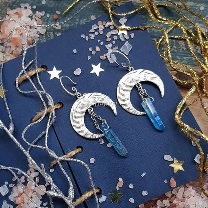 Moon quartz earrings witchy lookbook