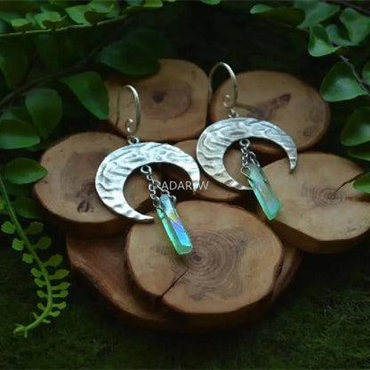 Celestial moon quartz drop earrings full overview