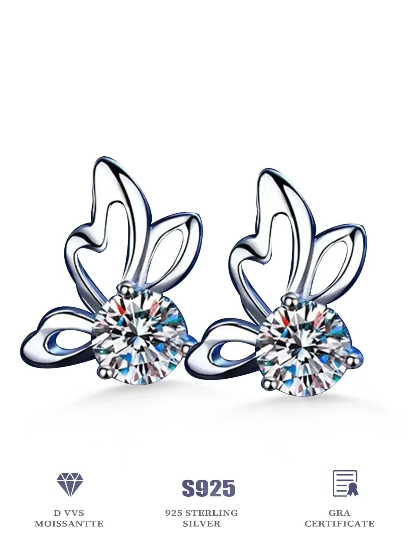 Butterfly studs styled with bridal look