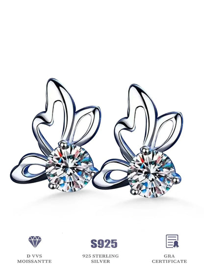 Butterfly studs styled with bridal look