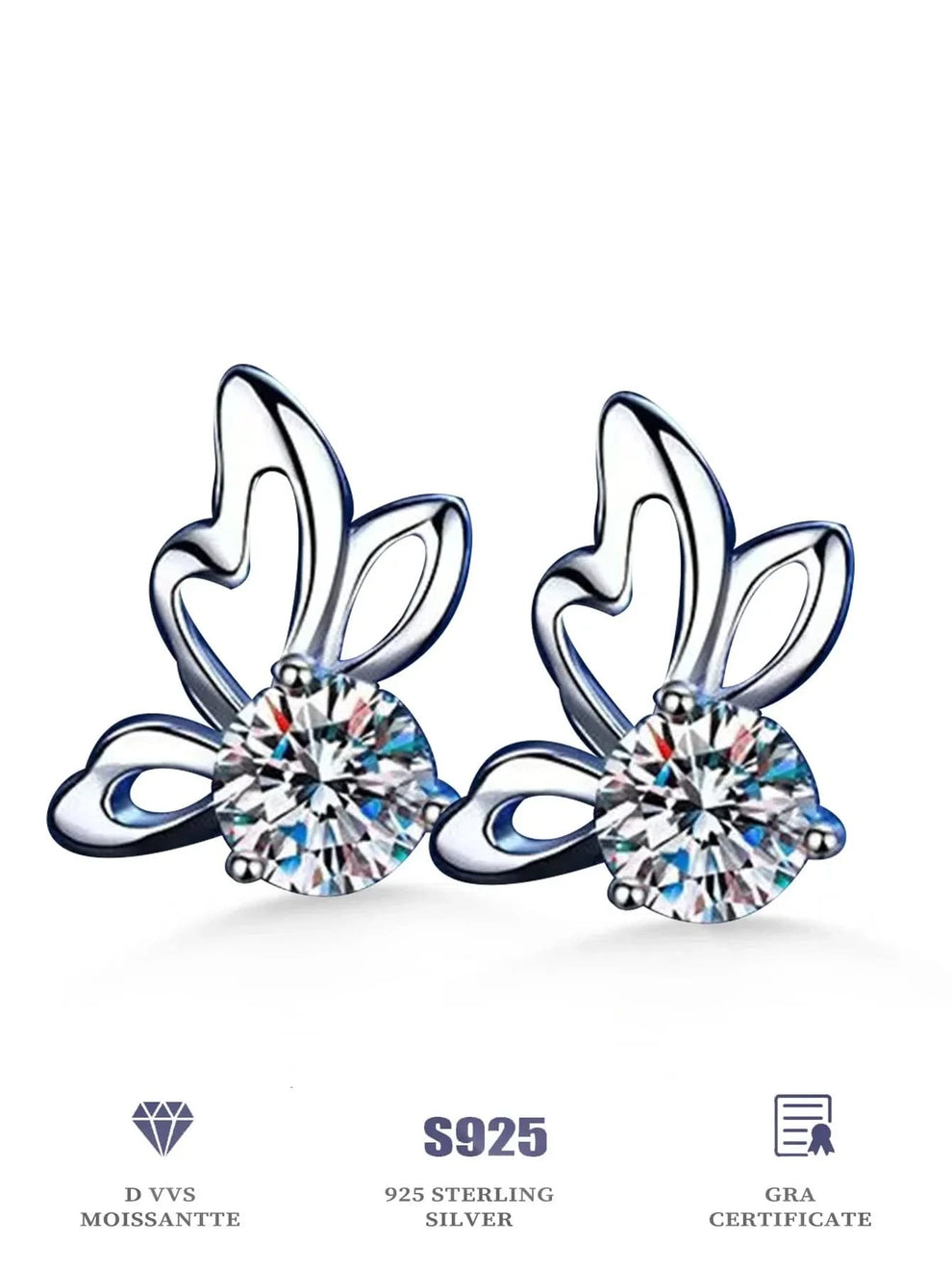 Butterfly studs styled with bridal look