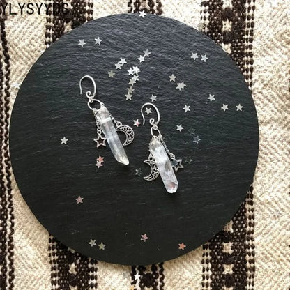 Moon quartz earrings boho styling