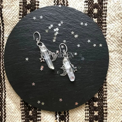 Moon quartz earrings in rose