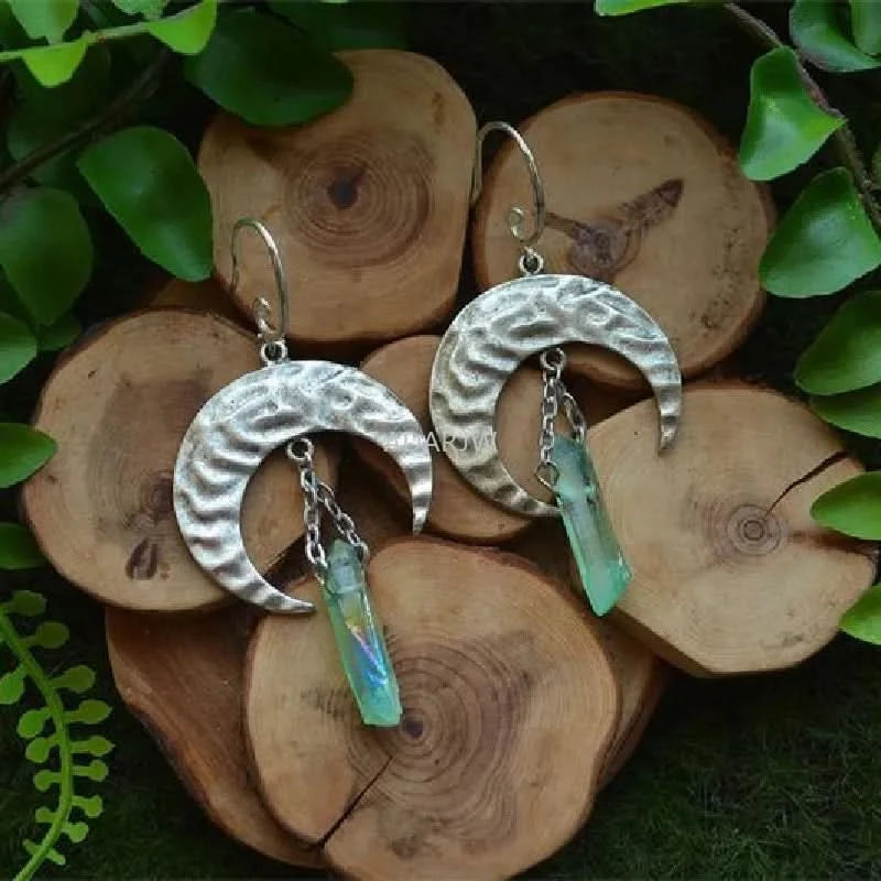 Moon quartz earrings scale reference