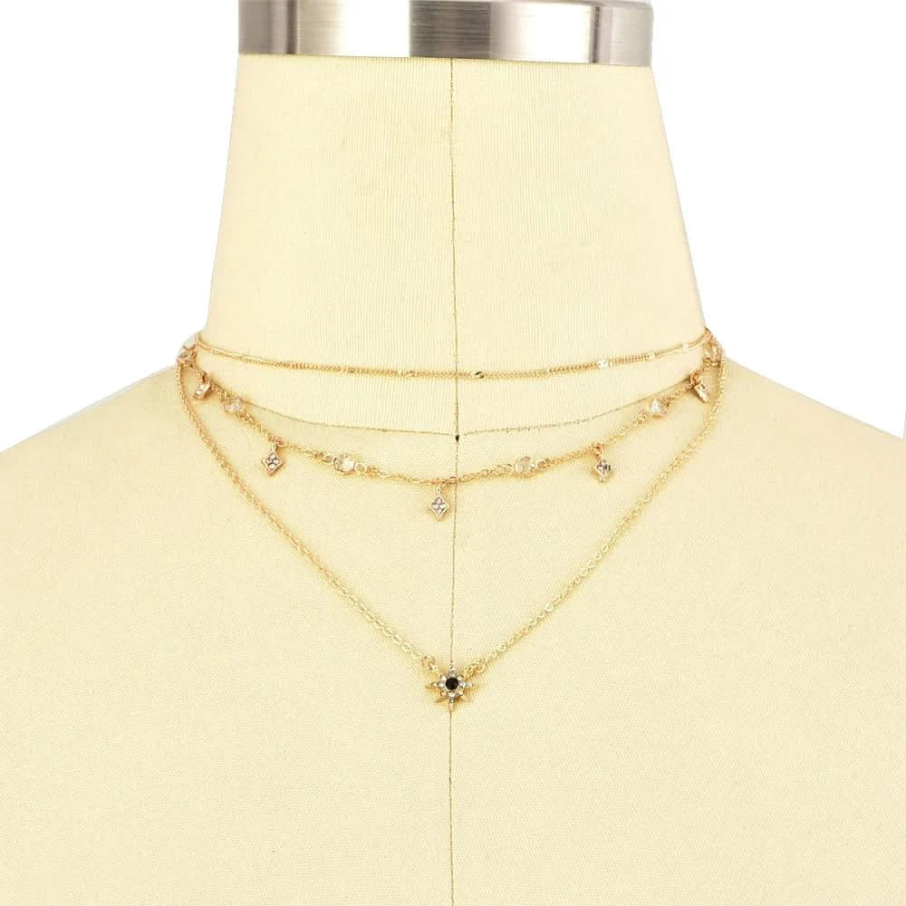 Star necklace side view
