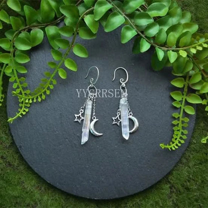 Moon quartz earrings in blue