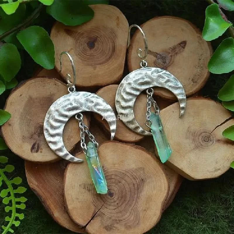 Moon quartz drop earrings color collection