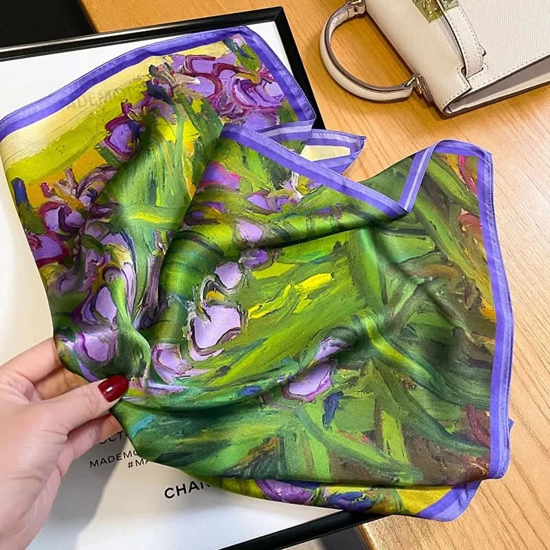 Silk scarf in floral printed design
