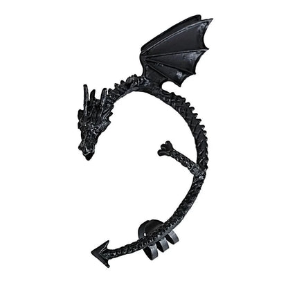 Dragon ear cuff in silver finish