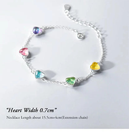 Heart bracelet adjustable chain detail