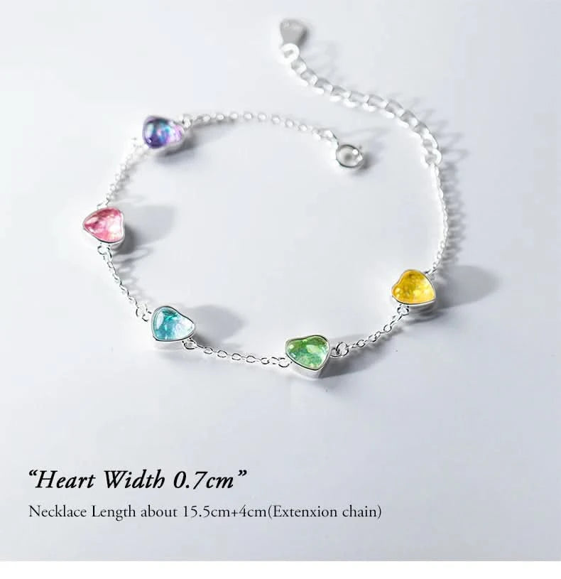 Heart bracelet adjustable chain detail