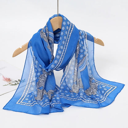 Lightweight Chiffon Scarf — Versatile Printed Shawl & Wrap, Breathable Travel Accessory