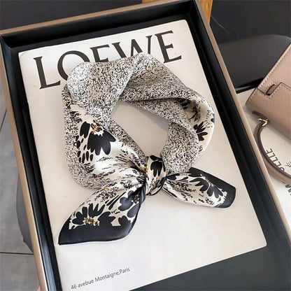 100% Real Silk Square Scarf (53cm) - Luxury Printed Multi-Style Accessory