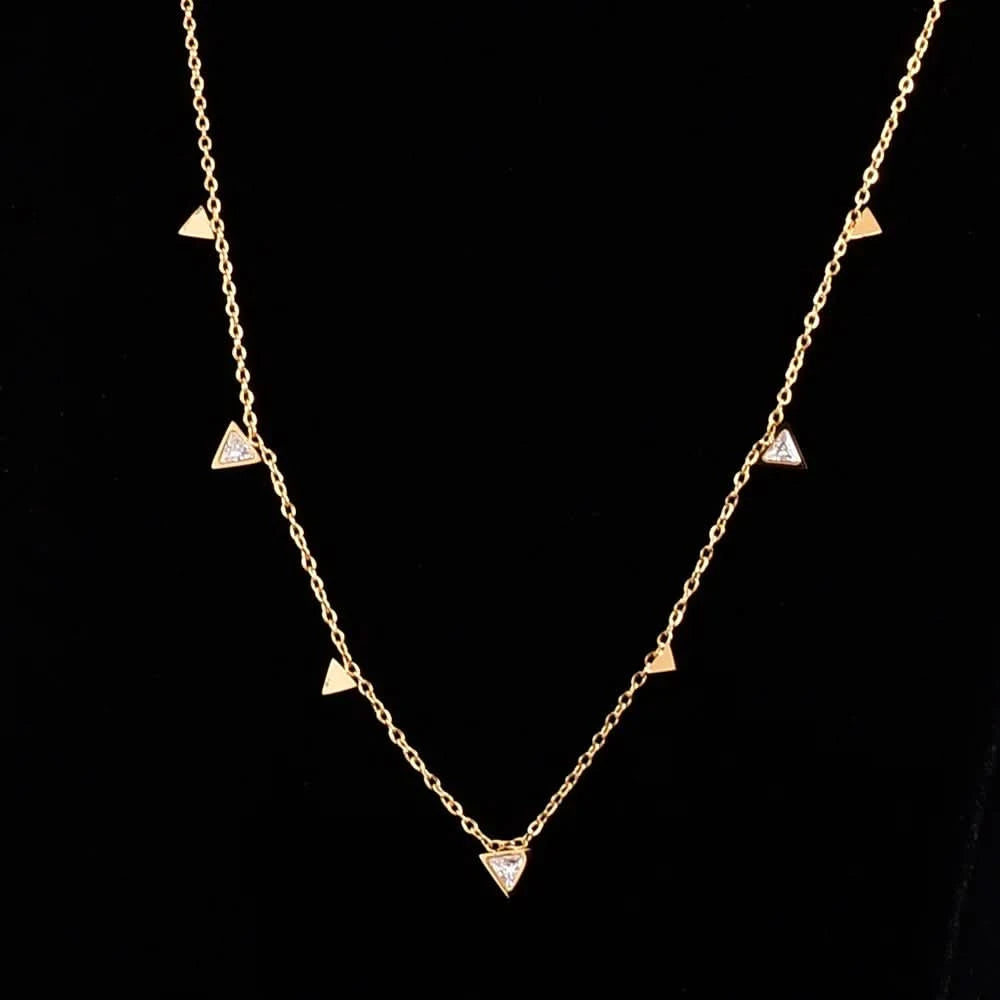 Water drop zircon pendant full view