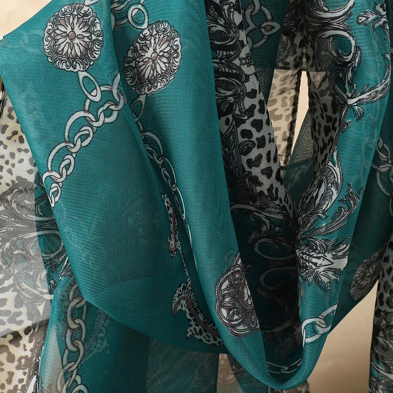 Lightweight Chiffon Scarf — Versatile Printed Shawl & Wrap, Breathable Travel Accessory