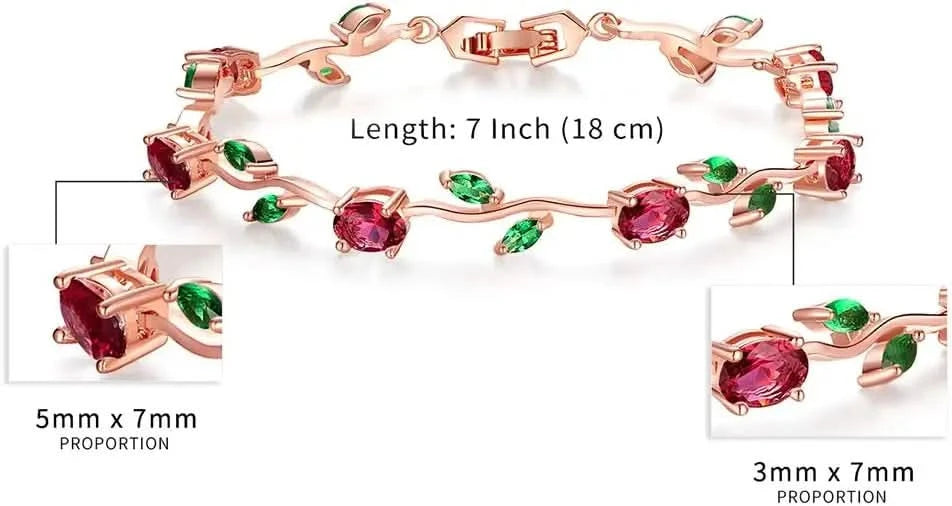 Leaf-vine bracelet in rose gold finish
