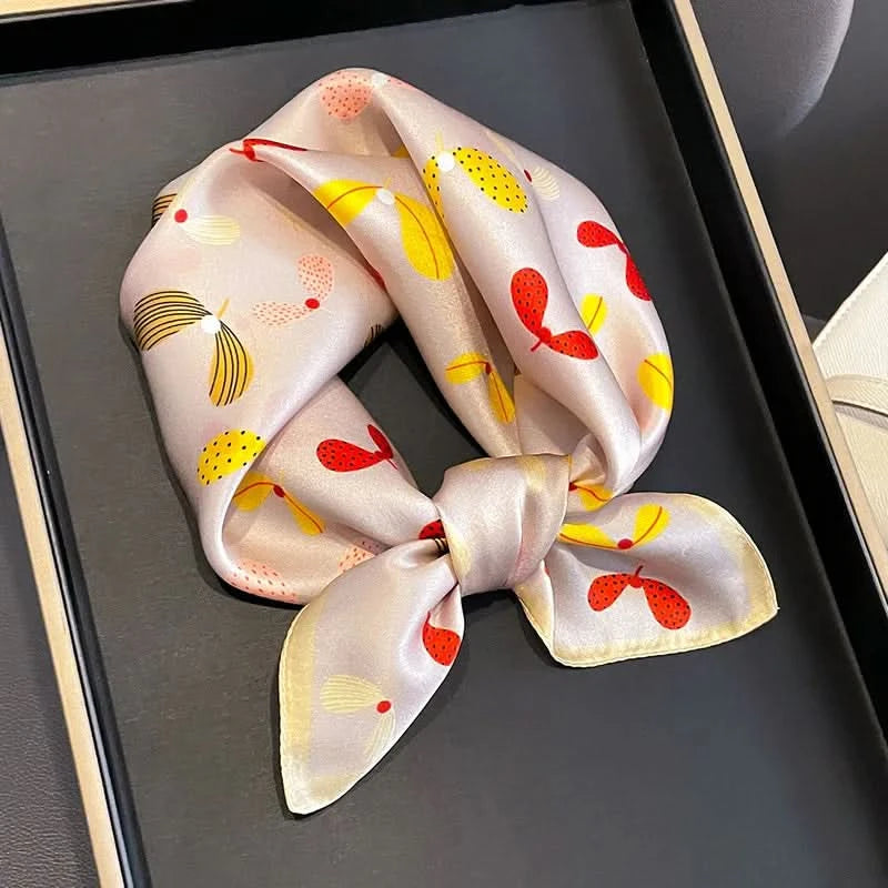 Silk scarf used as hair accessory