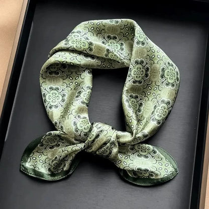 100% Real Silk Square Scarf (53cm) - Luxury Printed Multi-Style Accessory