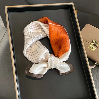 100% Real Silk Square Scarf (53cm) - Luxury Printed Multi-Style Accessory