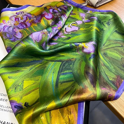 100% Real Silk Square Scarf (53cm) - Luxury Printed Multi-Style Accessory