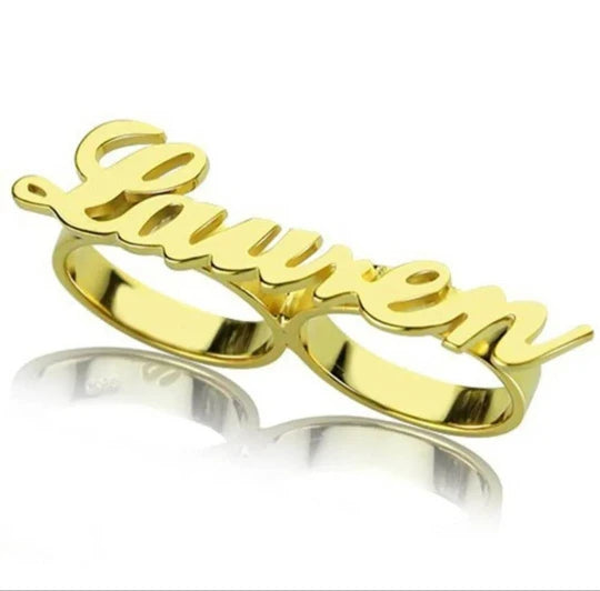 Personalized double name ring — main view