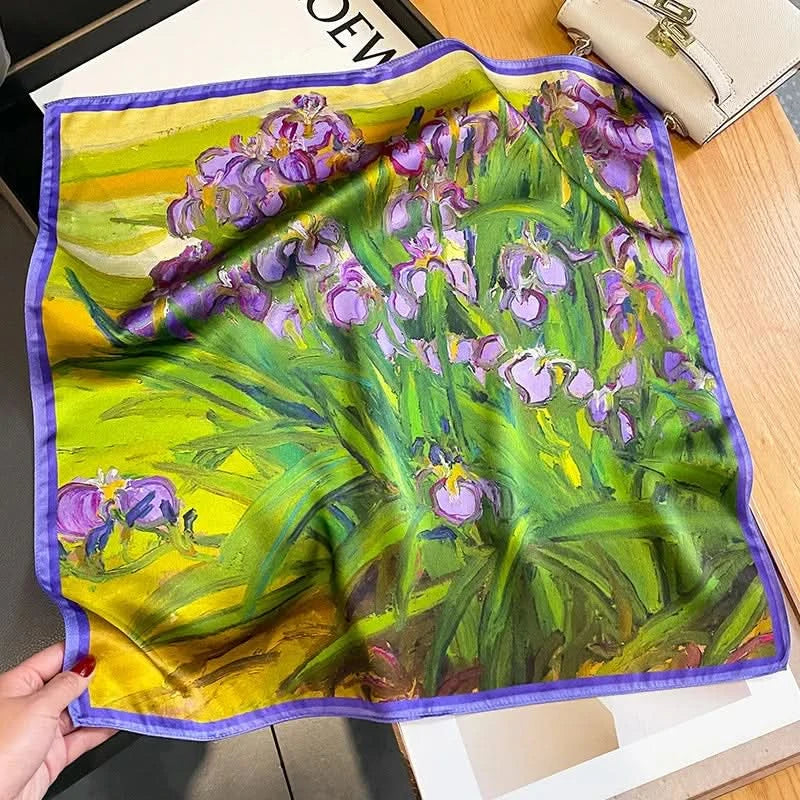 Silk scarf in geometric print