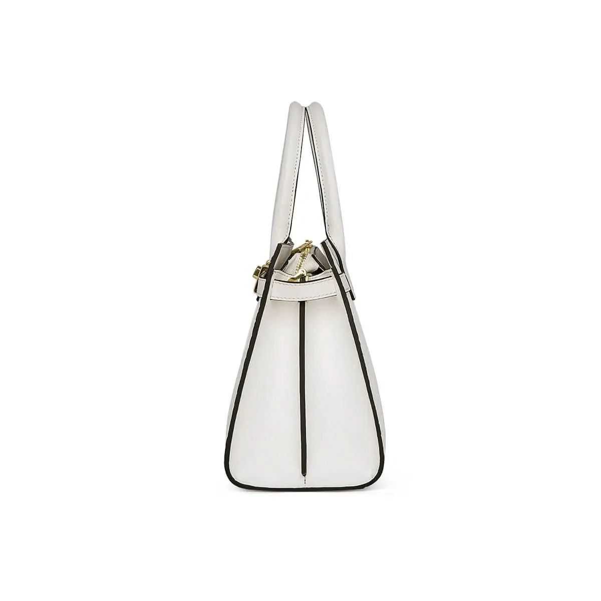 Cowhide leather tote in white