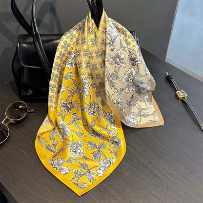100% Real Silk Square Scarf (53cm) - Luxury Printed Multi-Style Accessory