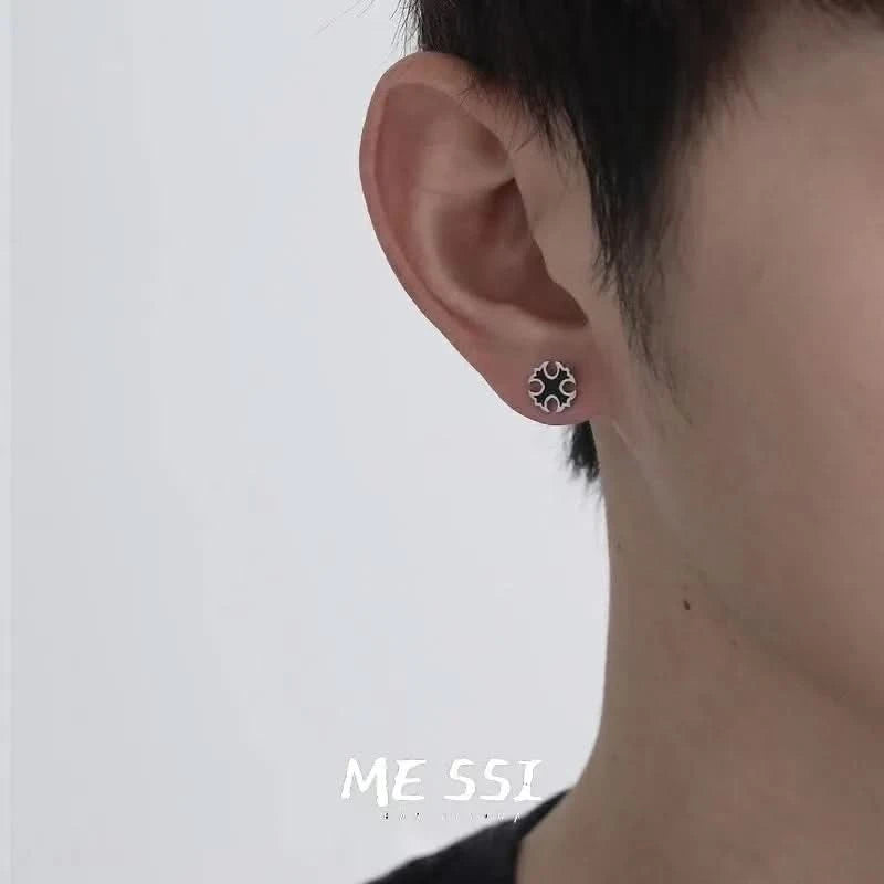Stud hoop earrings flat lay