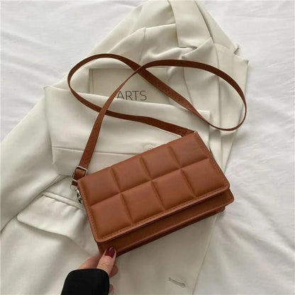 Minimalist Square PU Leather Handbag - Compact Crossbody & Top-Handle, Lightweight