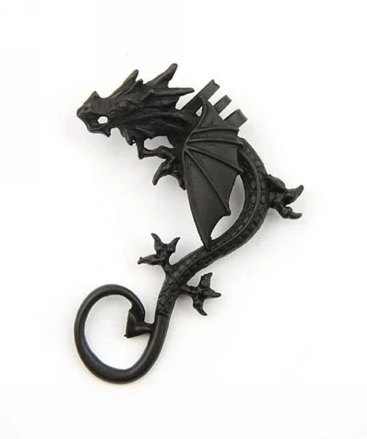 Gothic Dragon Clip Ear Cuff - Punk Rock Zinc Alloy Unisex No-Piercing Earring