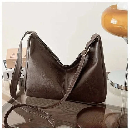 Soft Vegan Leather Slouchy Hobo Bag - Minimalist Everyday Tote, 3 Colors