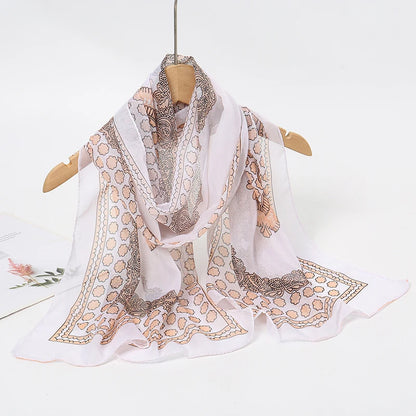 Lightweight Chiffon Scarf — Versatile Printed Shawl & Wrap, Breathable Travel Accessory