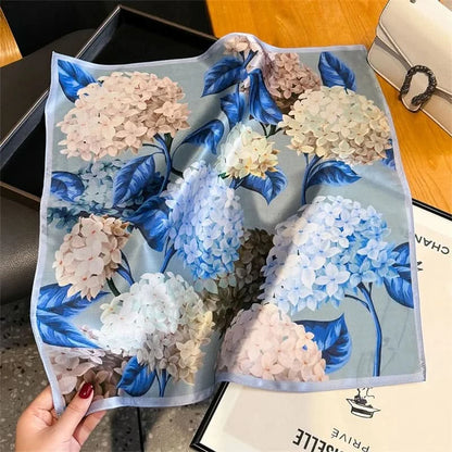 100% Real Silk Square Scarf (53cm) - Luxury Printed Multi-Style Accessory