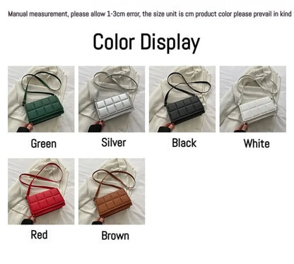 Square handbag worn crossbody style