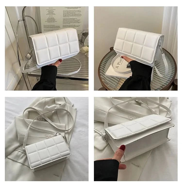 Minimalist Square PU Leather Handbag - Compact Crossbody & Top-Handle, Lightweight