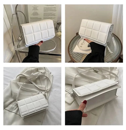 Minimalist Square PU Leather Handbag - Compact Crossbody & Top-Handle, Lightweight