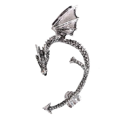 Gothic Dragon Clip Ear Cuff - Punk Rock Zinc Alloy Unisex No-Piercing Earring