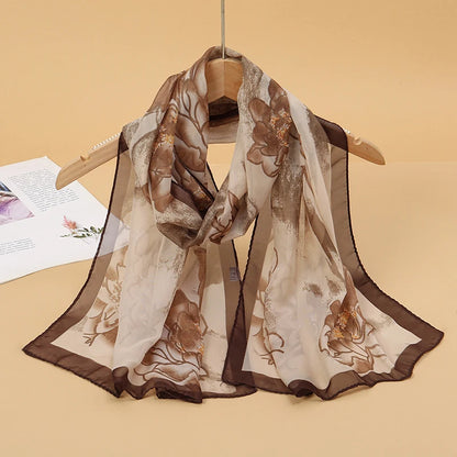 Lightweight Chiffon Scarf — Versatile Printed Shawl & Wrap, Breathable Travel Accessory
