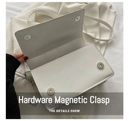 Square handbag styled with outfit